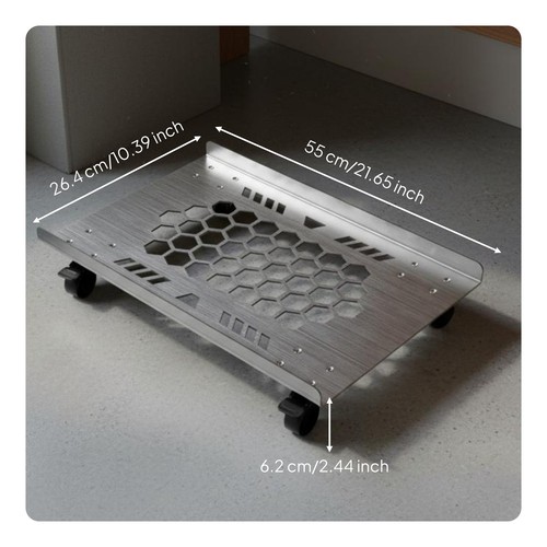 Stainless Steel PC Stand Load Bearing Computer Computer Chassis Trolley Locking - Afbeelding 16 van 25