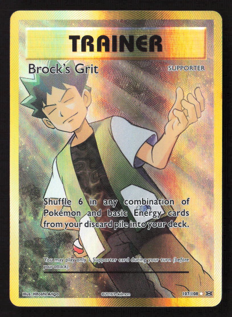 Brock's Grit (Full Art) Ultra Rare XY - Evolutions 107/108 NM