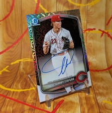 2025 Sammy Stafura Auto Bowman Chrome Mega Box Chrome Prospect Mojo BMA-SS REDS