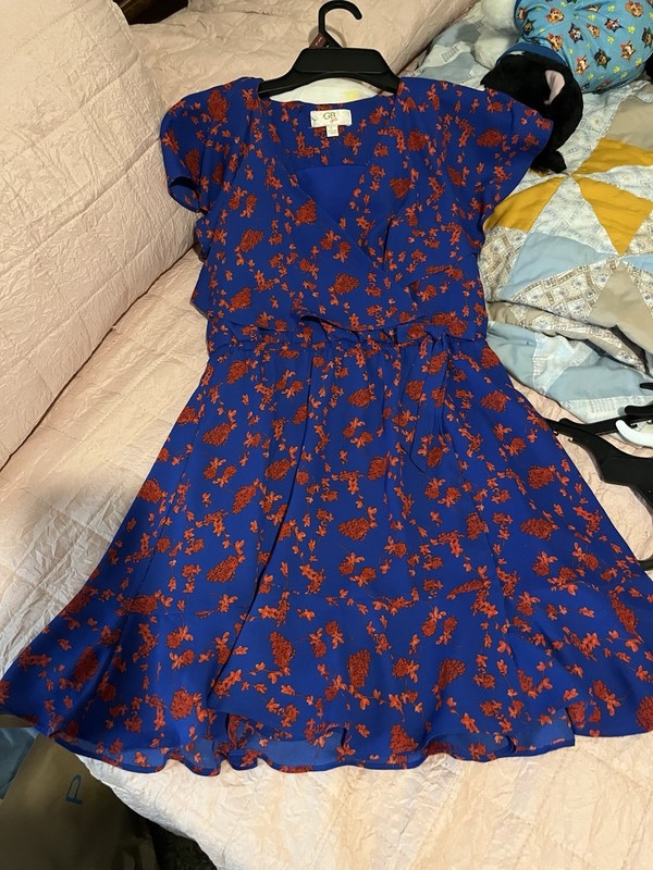 GB Girls Blue Wrap Dress Size Large