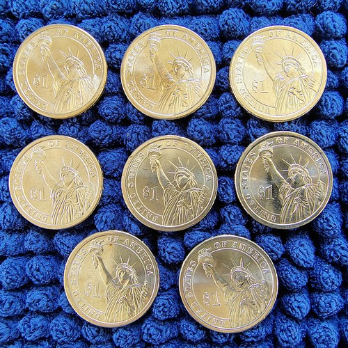 2008-P-D Presidential Dollars - 8-Coin Year/Mint Set - Copper Clad - Unc. Cond. - Picture 2 of 10