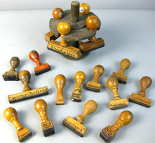 alte Büro Stempel u. Stempelkarussell Weeber Schilder-u. Stempelfabrik Pforzheim