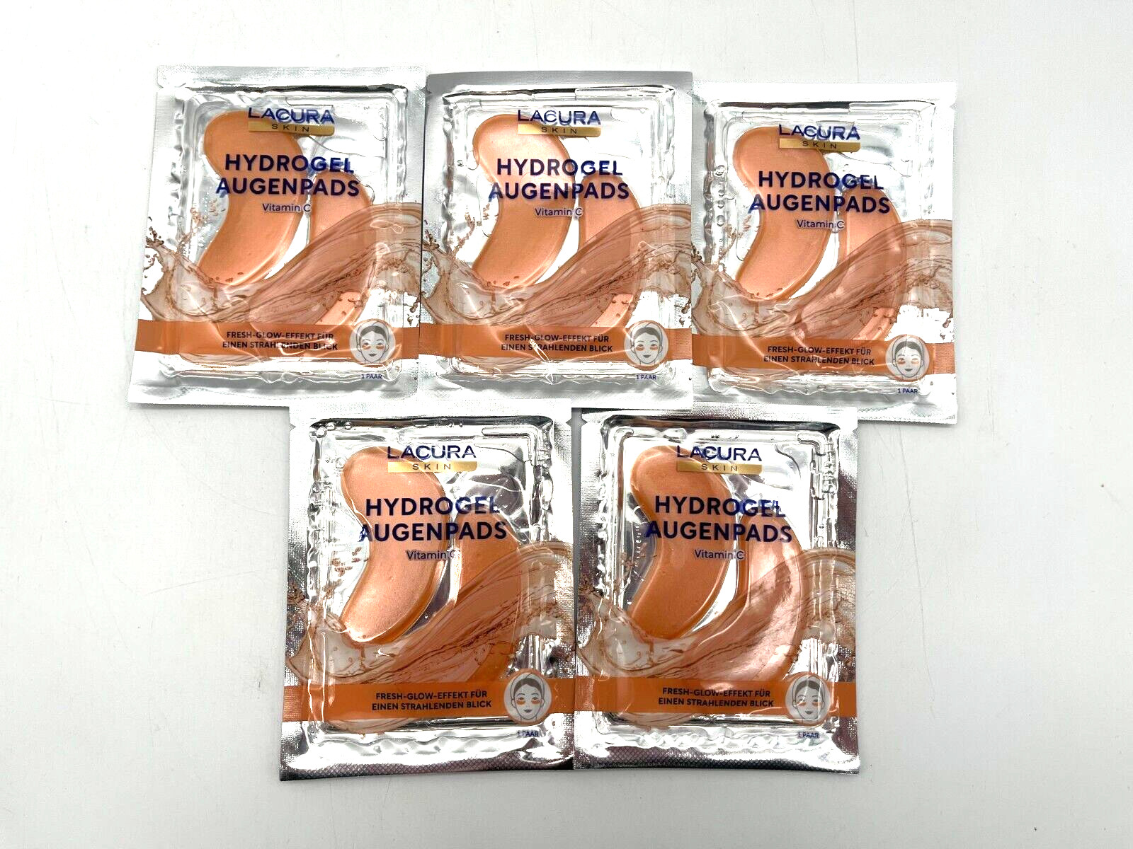 Lacura Skin 5er Set Hydrogel Augenpads Vitamin C Fresh Glow Effekt Augen Neu