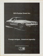 1974 Pontiac Grand Am Wide-track American Coupe Vintage Photo Print Ad 1974 Pontiac Grand Am Wide-track American Coupe Vintage Photo Print Ad