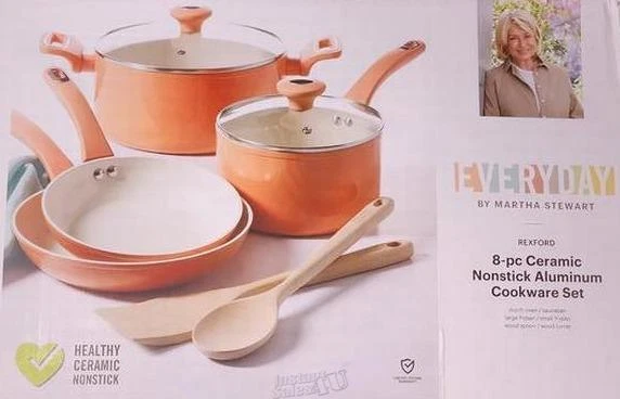 Everyday by Marth Stewart 8-piece Ceramic Nonstick Aluminum Cookware Set