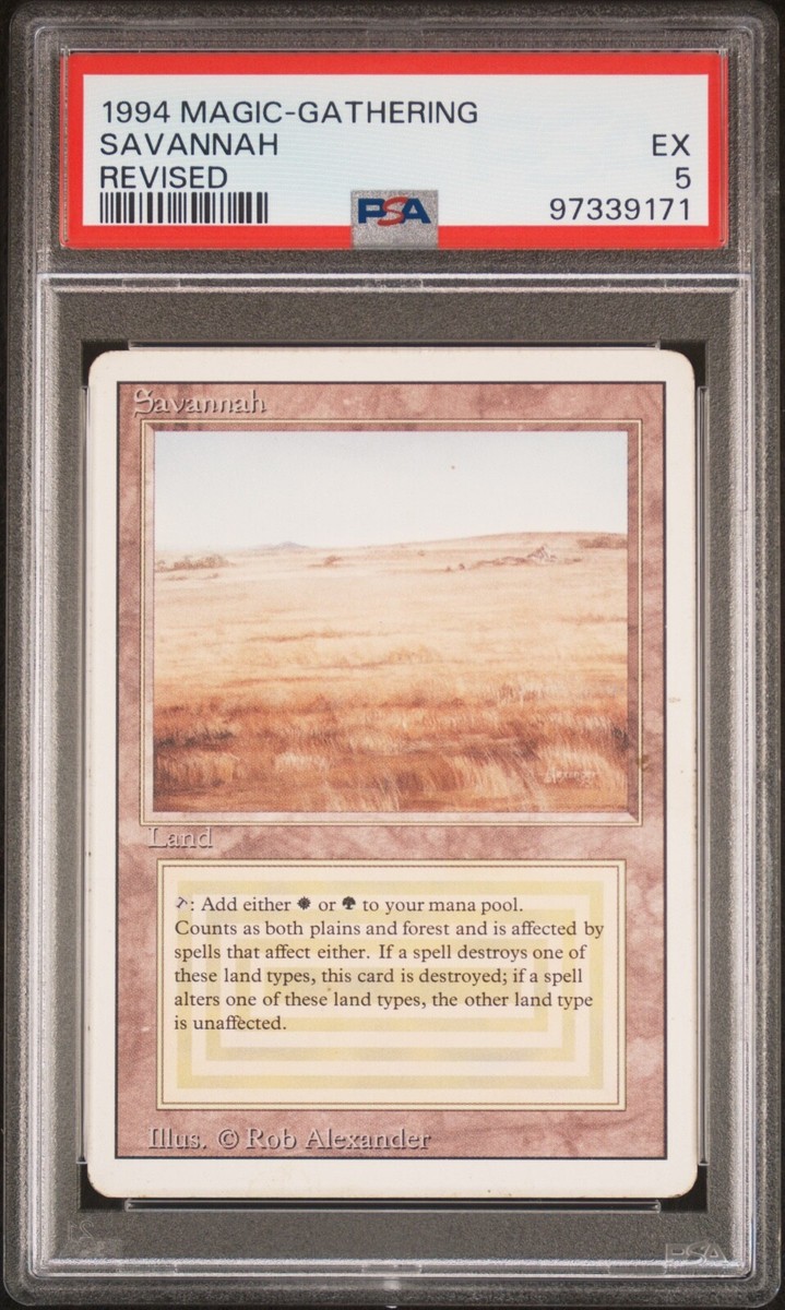 MTG Magic The Gathering Dual Lands Revised Savannah PSA EX 5