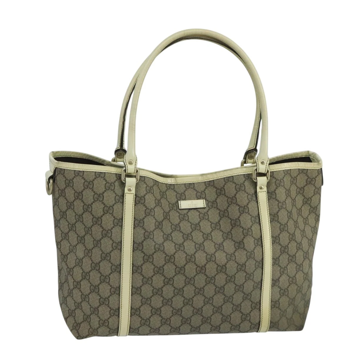 Sac fourre tout GUCCI GG Supreme PVC beige 197953 authentique 104507