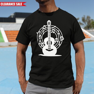 Gitarre Noten E-Gitarrist Spieler Rock bedrucktes T-Shirt Herren Baumwolle T-Shirt Oberteil