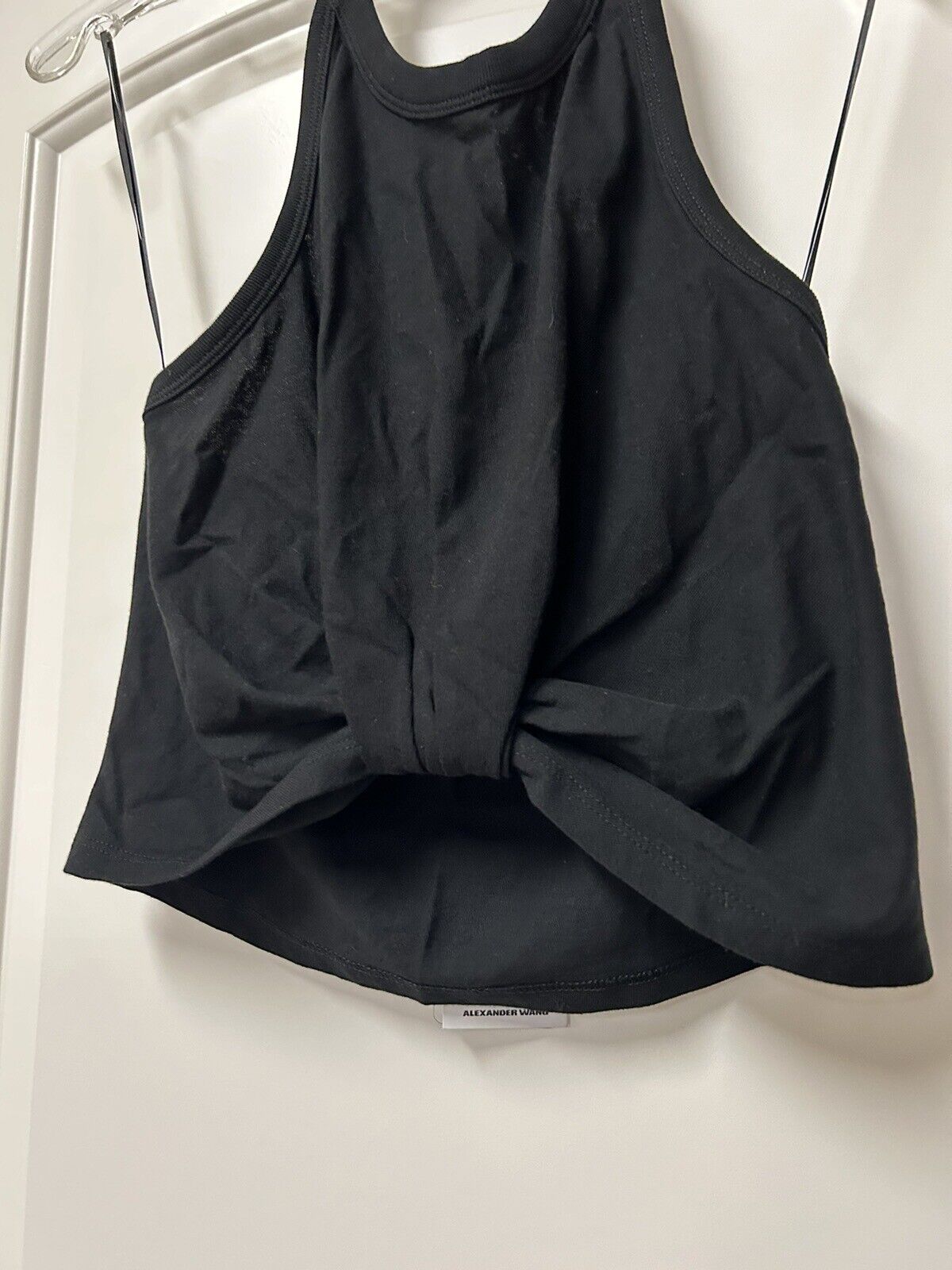 T Alexander Wang Twisted Front Halter Top Black M… - image 2