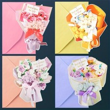 4x Flower Floral Blank Greeting Cards Paper with Envelopes Gift Wedding Chic DIY