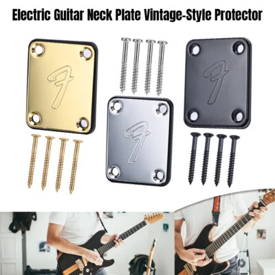 E-Gitarre Halsplatte Vintage-Stil Schutz mit Schrauben für Bass & Gitarre