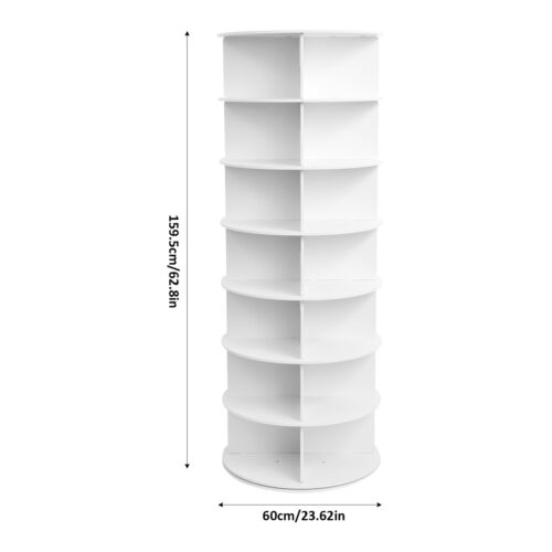 Rotating Shoe Rack 7 -Tiers Storage Shelves 360 Degree Rotating Shoe Tower Rack- - Picture 2 of 12