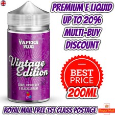 200ml Vintage Edition E liquid Eliquid Vape Flavour 70/30 VG **CHEAPEST PRICE**