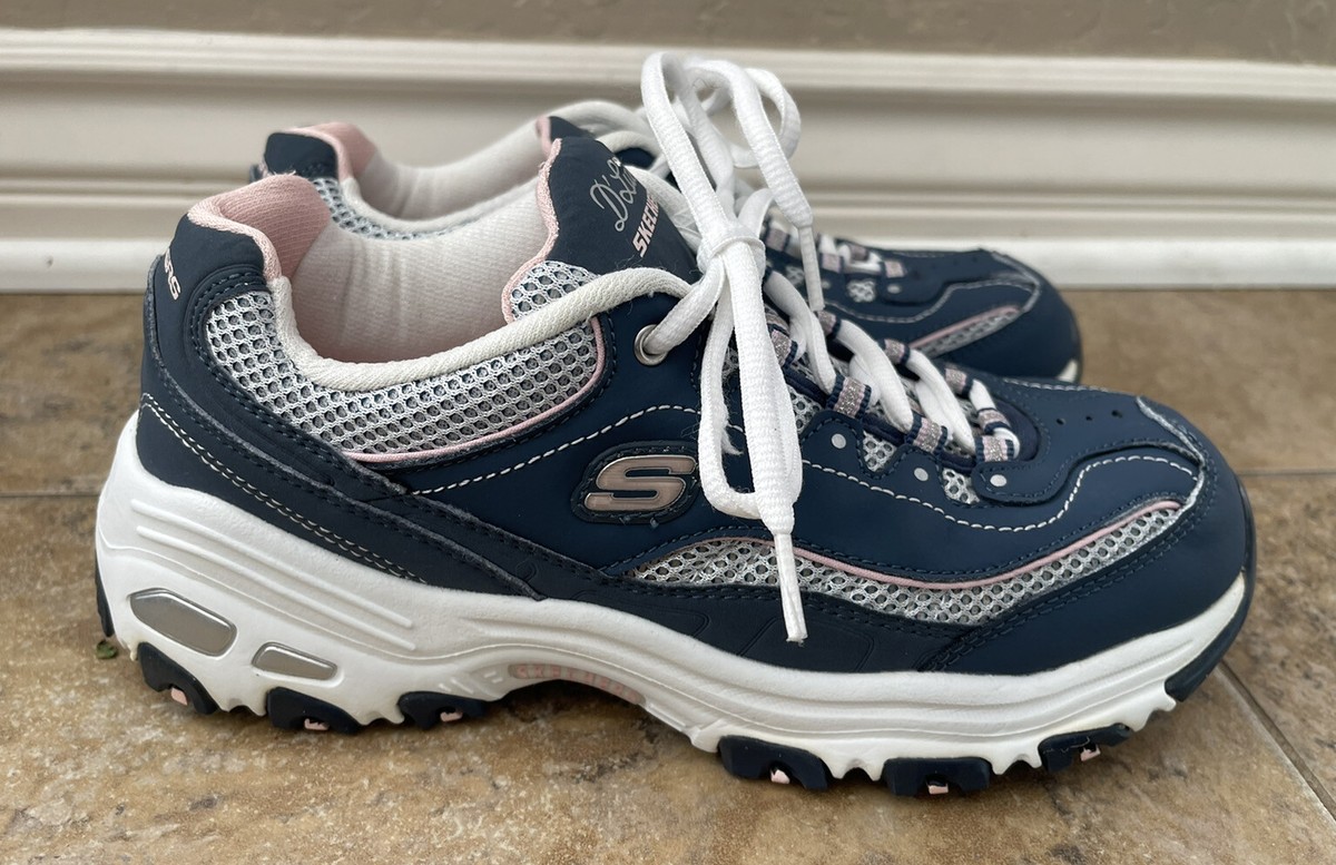 Skechers Womens D Lites Memory Foam 11860EW Blue Casual 