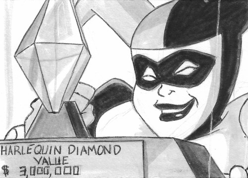 Original Comic Art ACEO Harley Quinn~~Batman The Animated Series Cartoon Villain