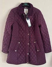 Joules  Women Newdale Quilted Jacket  - Dark Purple- Size 16