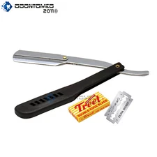10 BLADES + CLASSIC STAINLESS STRAIGHT EDGE BARBER RAZOR SALON SHAVETT BTS-346