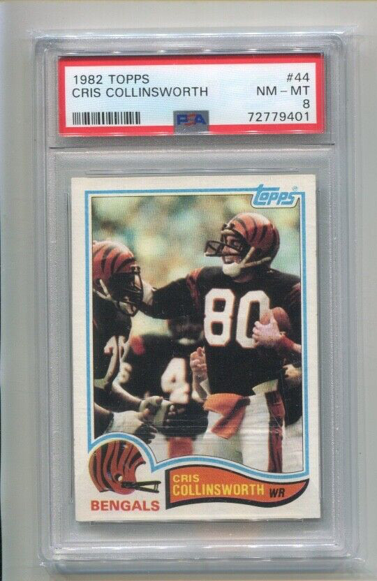 1982 Topps -CRIS COLLINSWORTH - Rookie Card #44 - CINCINNATI BENGALS  PSA 8