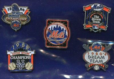 New York Mets 5 Pin Lot #2 MLB Major League Baseball Ship USA only