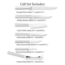 Rada Deluxe 7pc Kitchen knife deal USA made L/R hand use, Parings, Meat fruit +