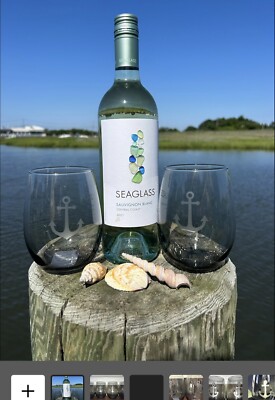 Set Of 4 Nautical Wine Glasses. Perfect Gift For A Boat/Ocean Lover | eBay