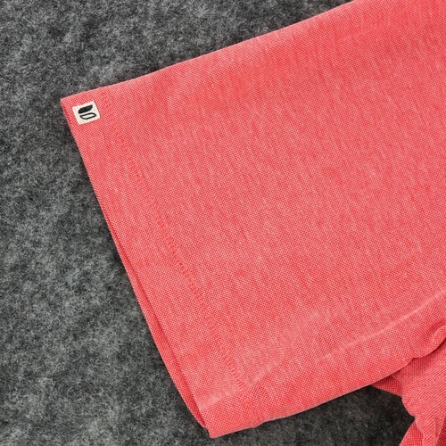 Linksoul Mens Golf Polo Shirt XL Salmon Pink Tempus Fugit Short Sleeve Stretch - Picture 9 of 13