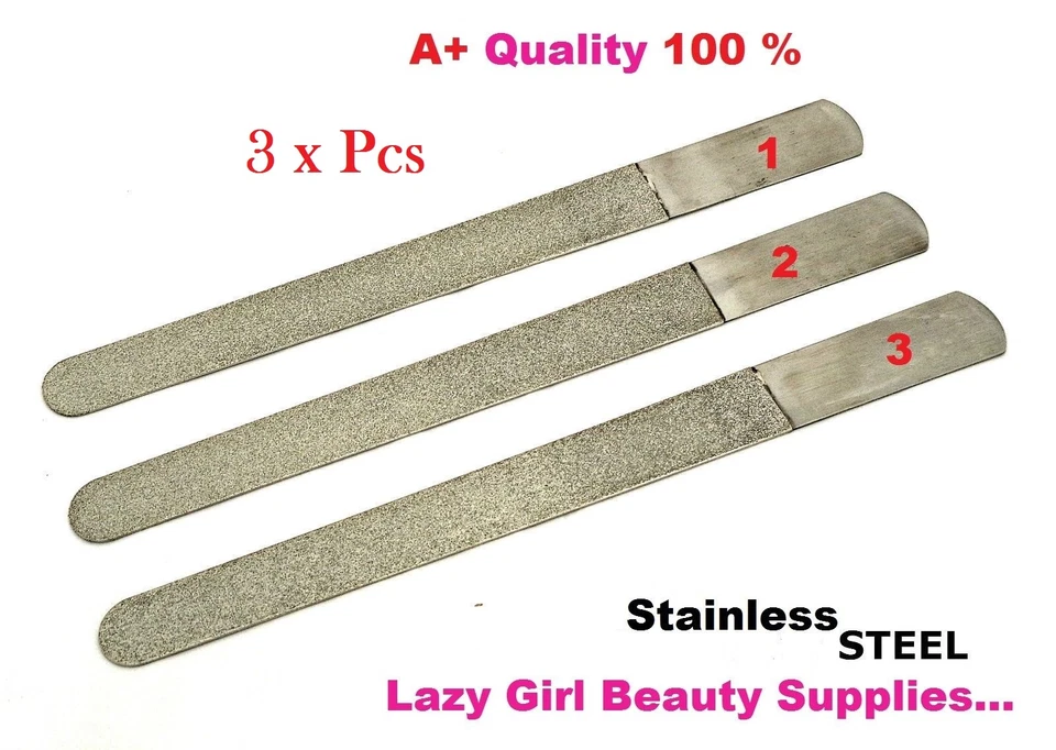 3x Diamond DEB FILE 6"Skin Toe NAIL Care Podiatry Manicure Pedicure FOOT DRESSER