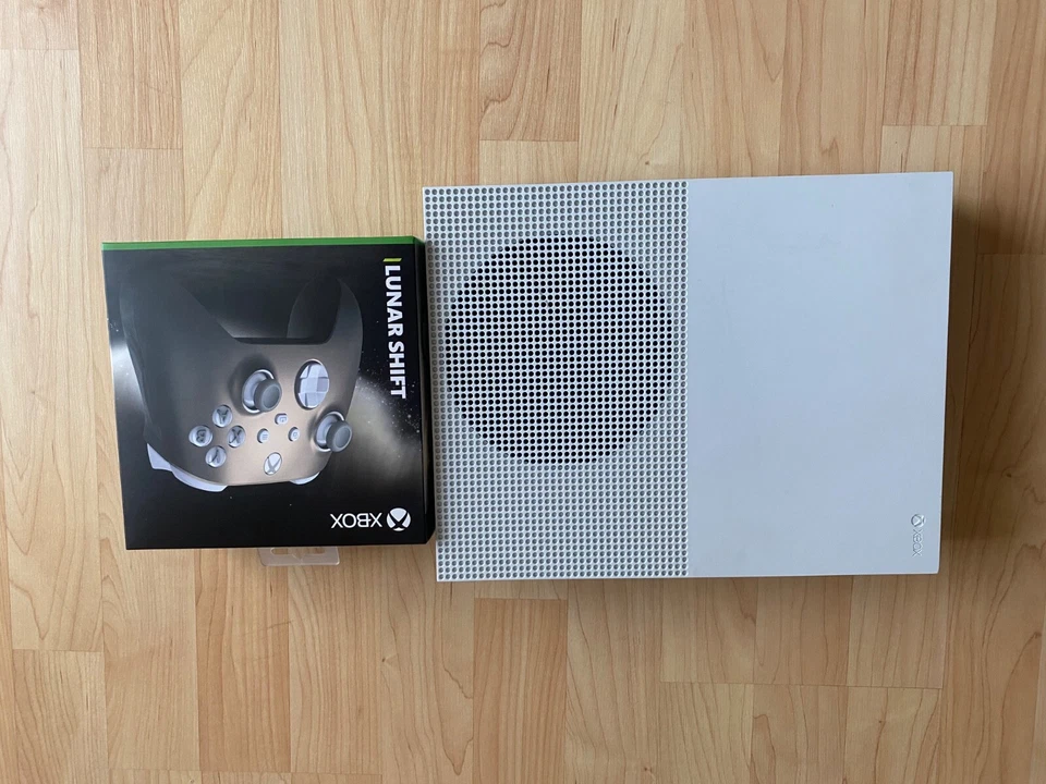 Consola doméstica Microsoft Xbox One S 500 GB - Blanco TOTALMENTE NUEVO controlador dorado Foto 2 de 2