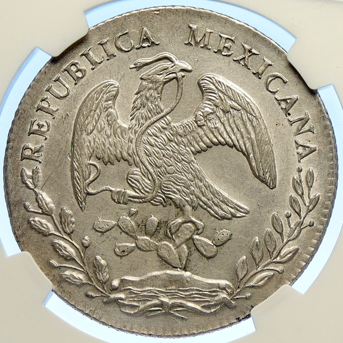 1875 Go FR MEXICO BIG Old Silver 8 Reales Antique Mexican Coin.