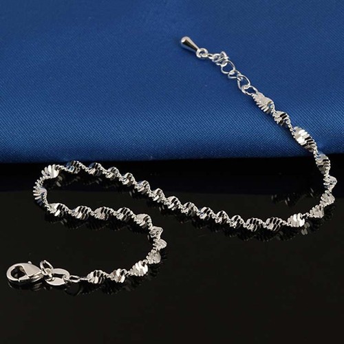 Mode Echte 925 STERLING SILBER Fußkette Kette Fußkettchen Panzer 2 X✨DE - Picture 5 of 12