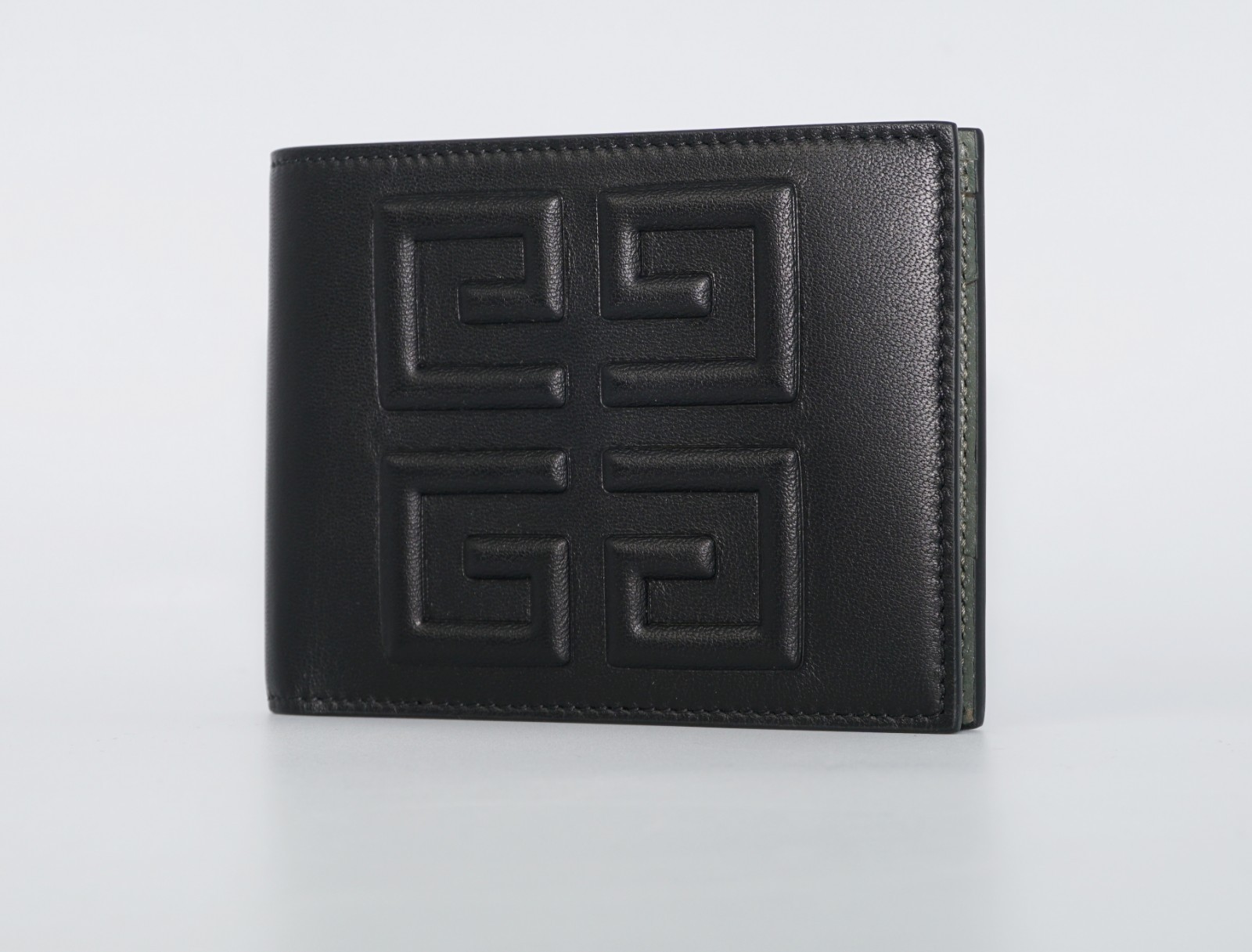 Givenchy Men's Embossed 4G Emblem Leather Bifold Wallet, Black/Khaki, MSRP $555 image 6