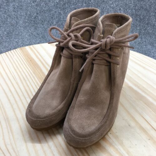 Michael Michael Kors Boots Womens 5.5 Ankle Chukka Brown Suede Leather Lace Up - Picture 3 of 15