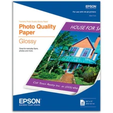 Epson Photo Quality Glossy Paper, 20 Sheets, For Ink Jet Printers S041124