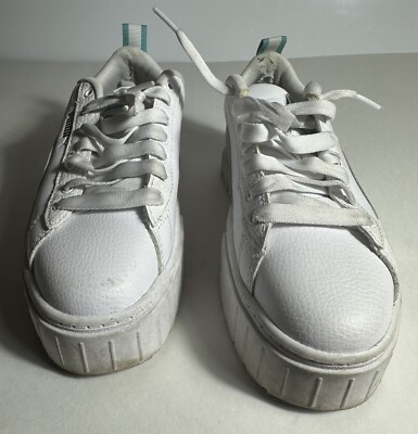 Puma Mayze Platform Youth Girls White \u0026 Pink Sneakers Casual Shoes 384527-03  | eBay