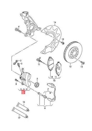 OEM VW SKODA Golf Variant 4Motion Brake Caliper Housing Left 5WA615123 - Picture 1 of 1