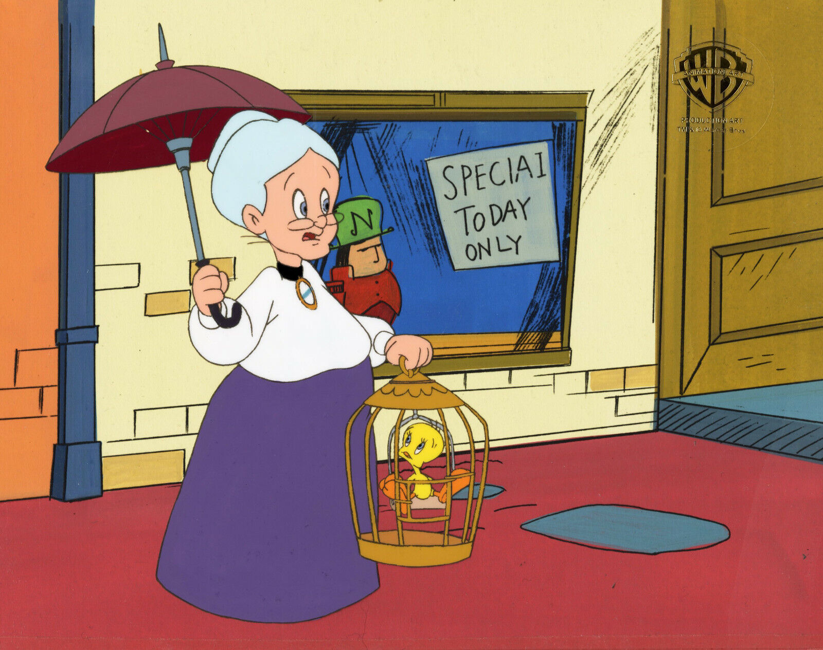 Looney Tunes- Original Prod Cel/OBG-Granny+Tweety-Sylvester and Tweety  Mysteries | eBay