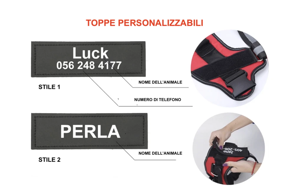 Pettorina Cane Imbracatura PERSONALIZZABILE Collare Cani Guinzaglio Nylon - Image 4 of 4