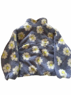 ZARA KIDS Floral Daisy Fleece Sherpa Jacket Sz 11-12 | eBay