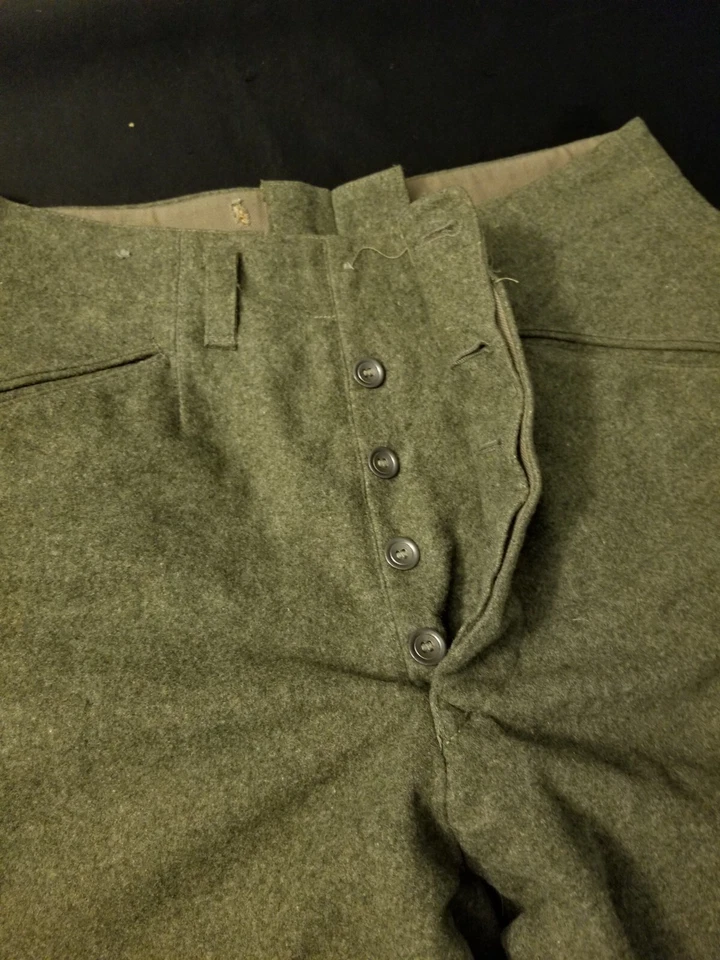 Pantalones de lana militares vintage 1941 Crown 102K Segunda Guerra Mundial ejército sueco pantalones carga 30 Foto 4 de 4