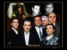 Movie Gangsters Wise guys Canvas Wrapped Oil Painting 16 x 20 ready To Hang
