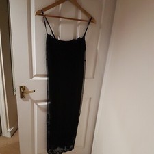 Karen millan Vintage Size 10 Black Lace Lined party Dress, Adjustable straps