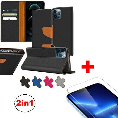 Klapp Tasche Für Apple iPhone 13 Pro Mini Max Schutzhülle Cover Hülle Glas Folie