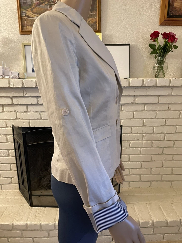 Chaqueta Blazer Mujer Love Culture Beige Abrigo de Carrera Junior Talla Pequeña Foto 4 de 4