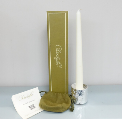 Christofle France Seve D' Argent Silver Plated Candle Holder - Box