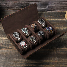 Uhrenetui Handgefertigtes Vintage Crazy Horse Leder 8 Steckplätze Uhren Organize