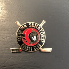 Ottawa Senators NHL Club Pin ~ Cross Sticks ~ National Hockey League