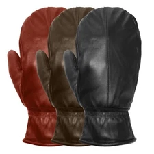 Park City Women’s Leather Mittens with Rabbit Fur Lining by Pratt and Hart