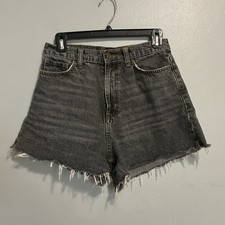 BDG Urban Outfitters Black Denim Cutoff Shorts Size 27 High Rise Raw Grunge Y2K