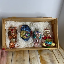 Disney AnEnchanted Christmas Glass Ornament Winnie the Pooh Kurt Adler Polonaise