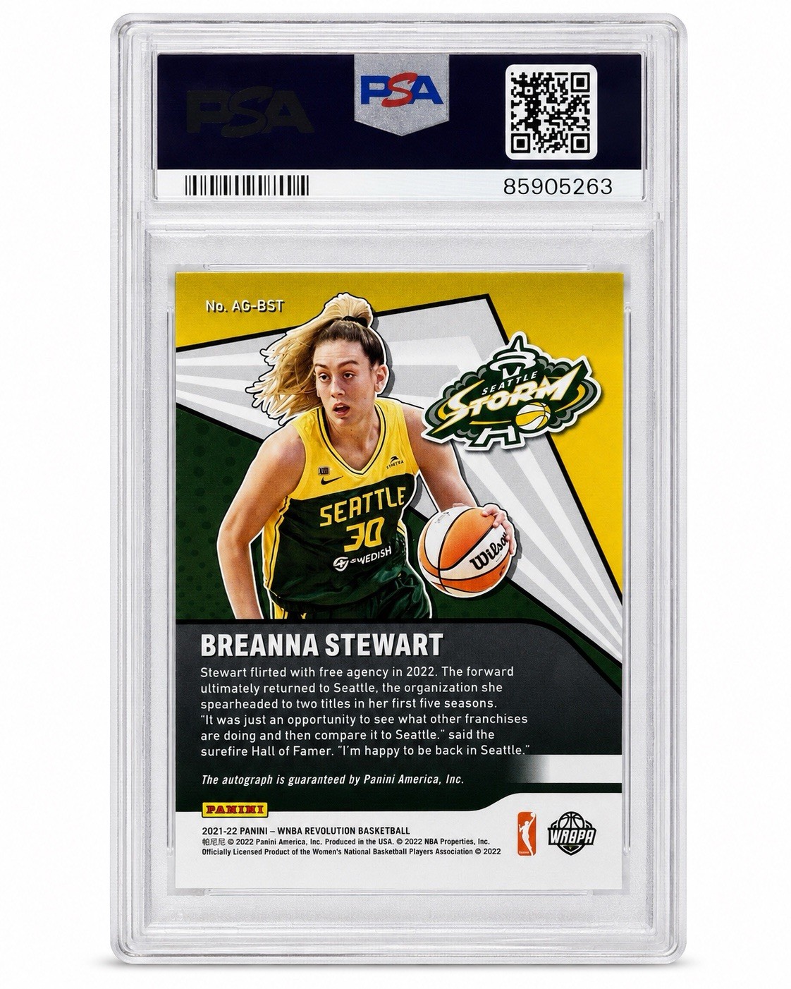 2022 REVOLUTION WNBA BREANNA STEWART  AUTO view 2
